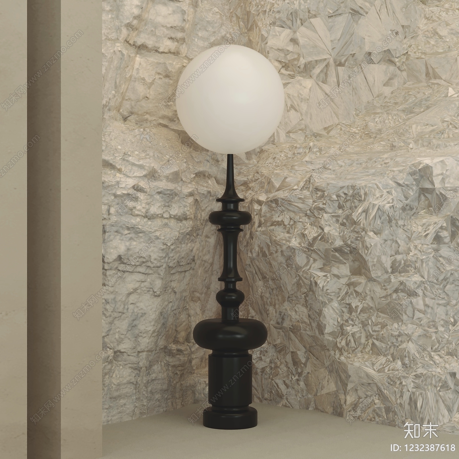 侘寂落地灯3D模型下载【ID:1232387618】