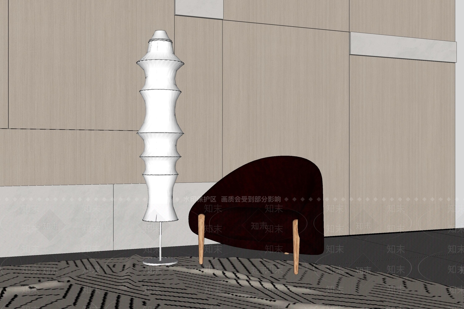 现代简约休闲椅SU模型下载【ID:1232387752】