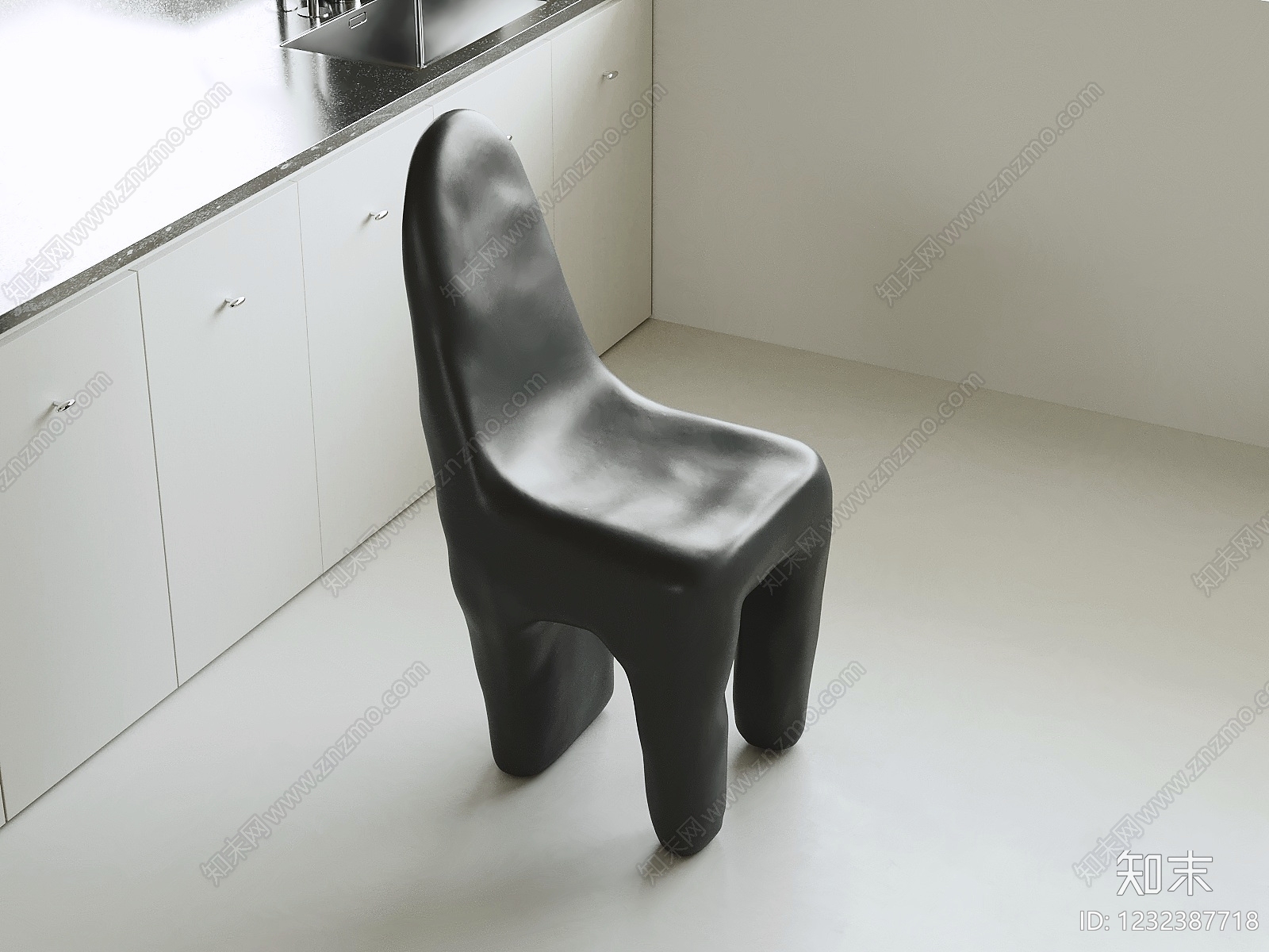 极简餐椅3D模型下载【ID:1232387718】