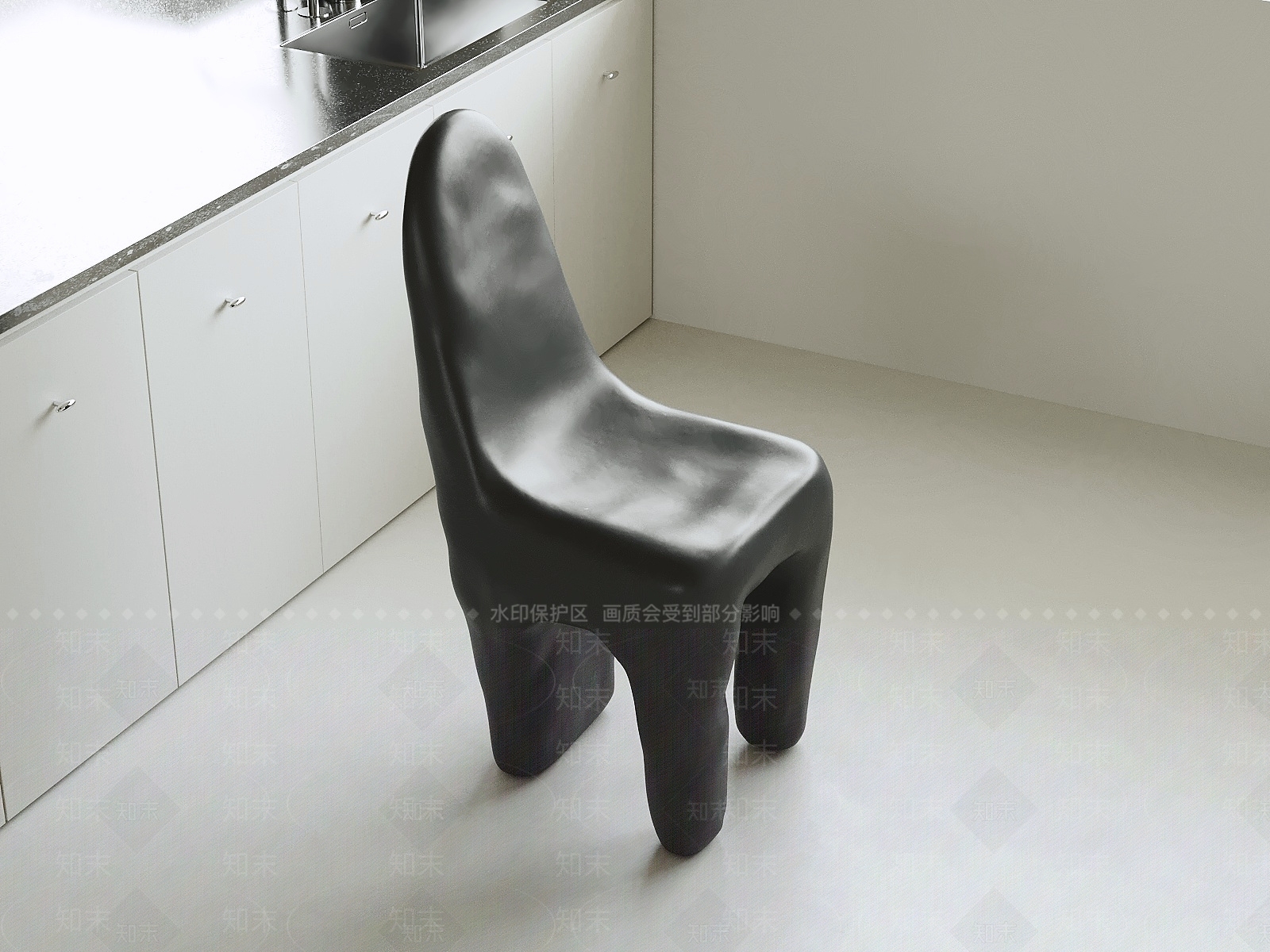 极简餐椅SU模型下载【ID:1232387810】