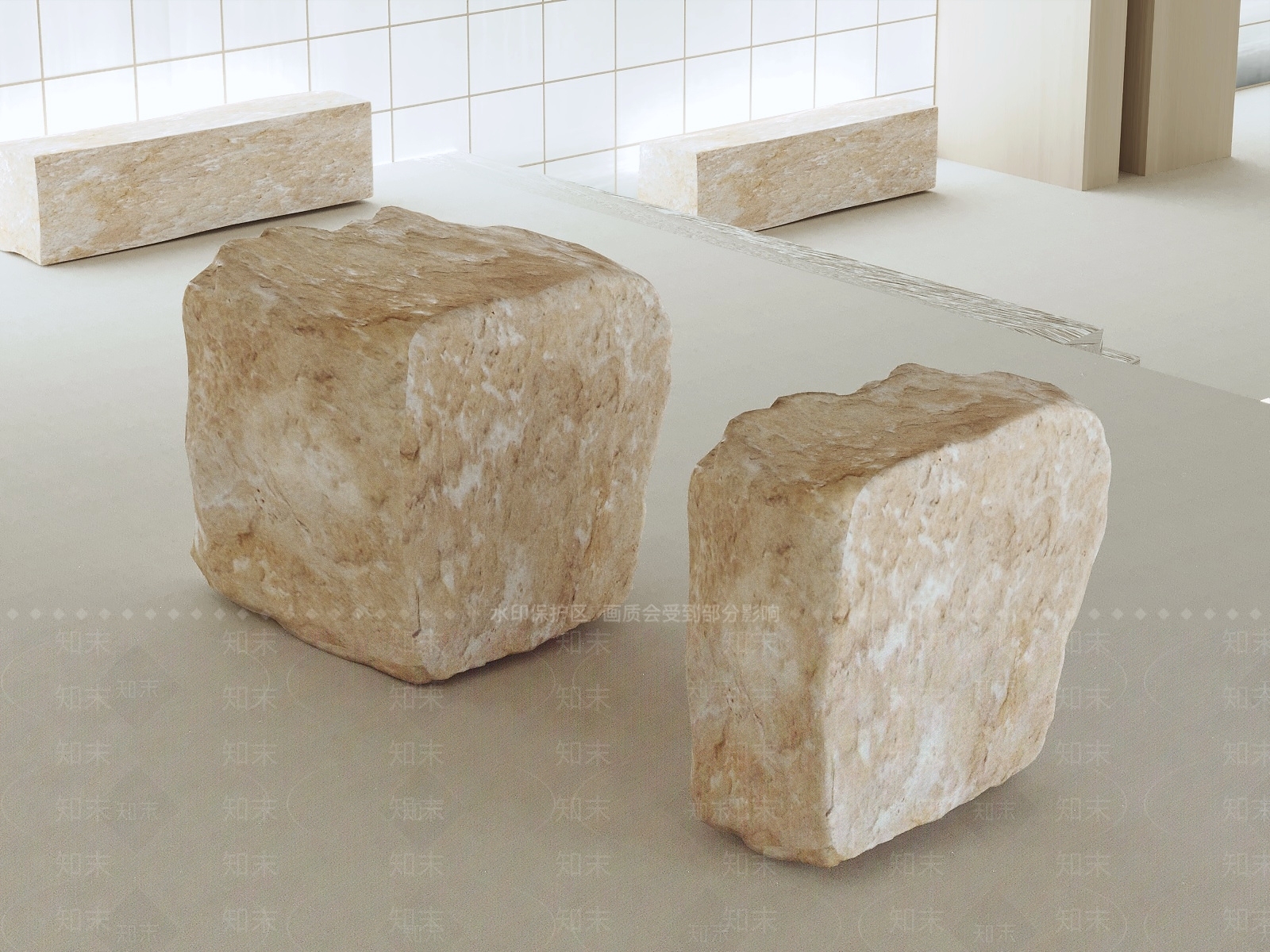 侘寂石头3D模型下载【ID:1232387845】