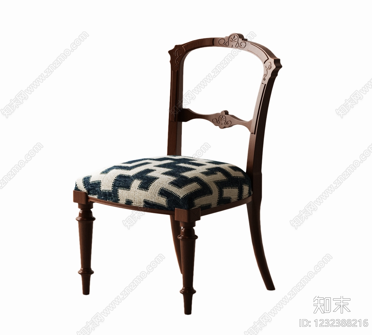 法式餐椅3D模型下载【ID:1232388216】