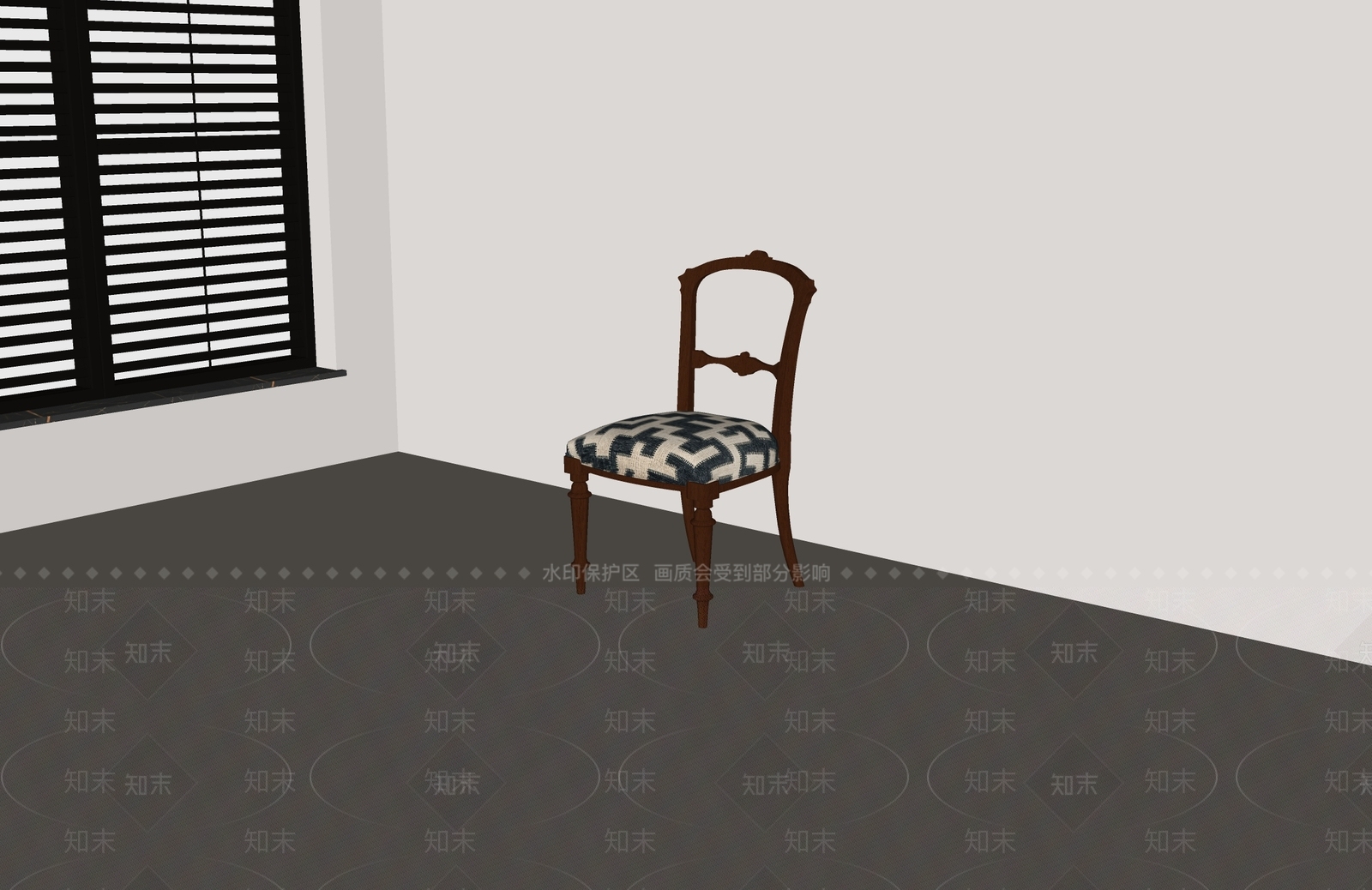 法式餐椅SU模型下载【ID:1232388267】