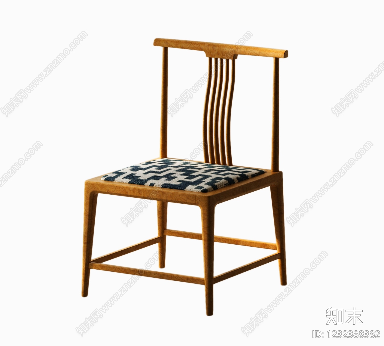 新中式餐椅3D模型下载【ID:1232388382】
