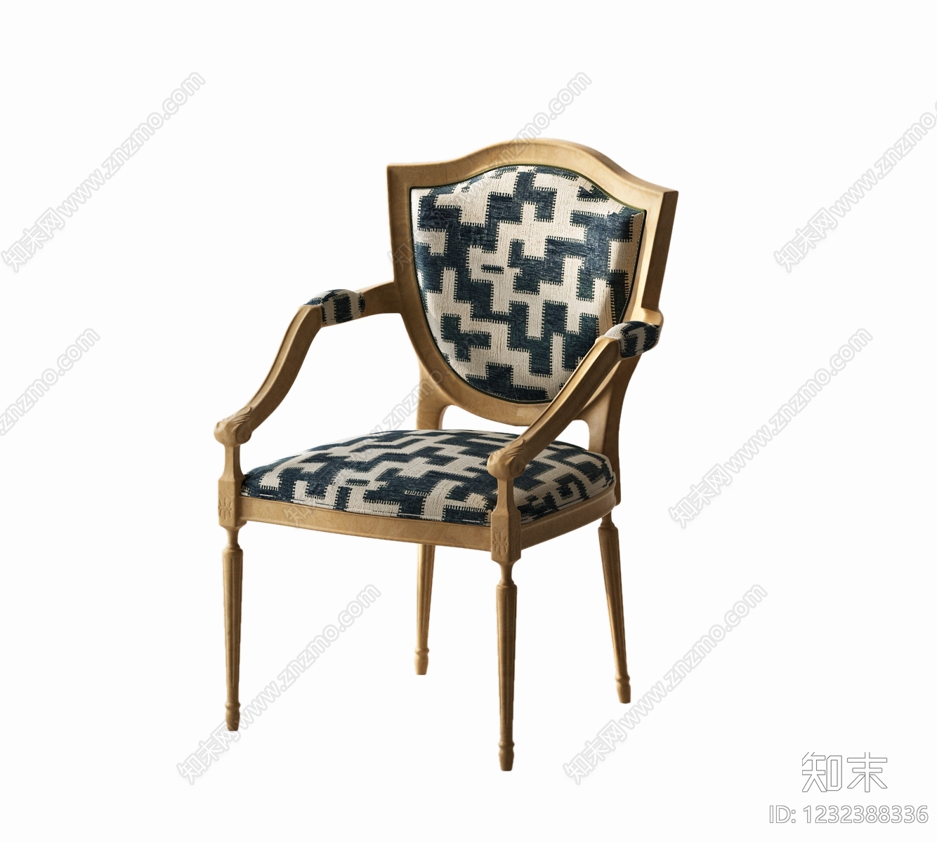 法式餐椅3D模型下载【ID:1232388336】