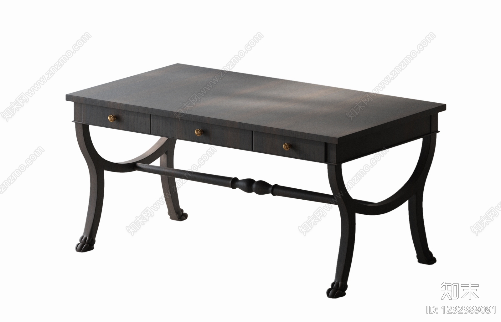 中古风书桌3D模型下载【ID:1232389091】