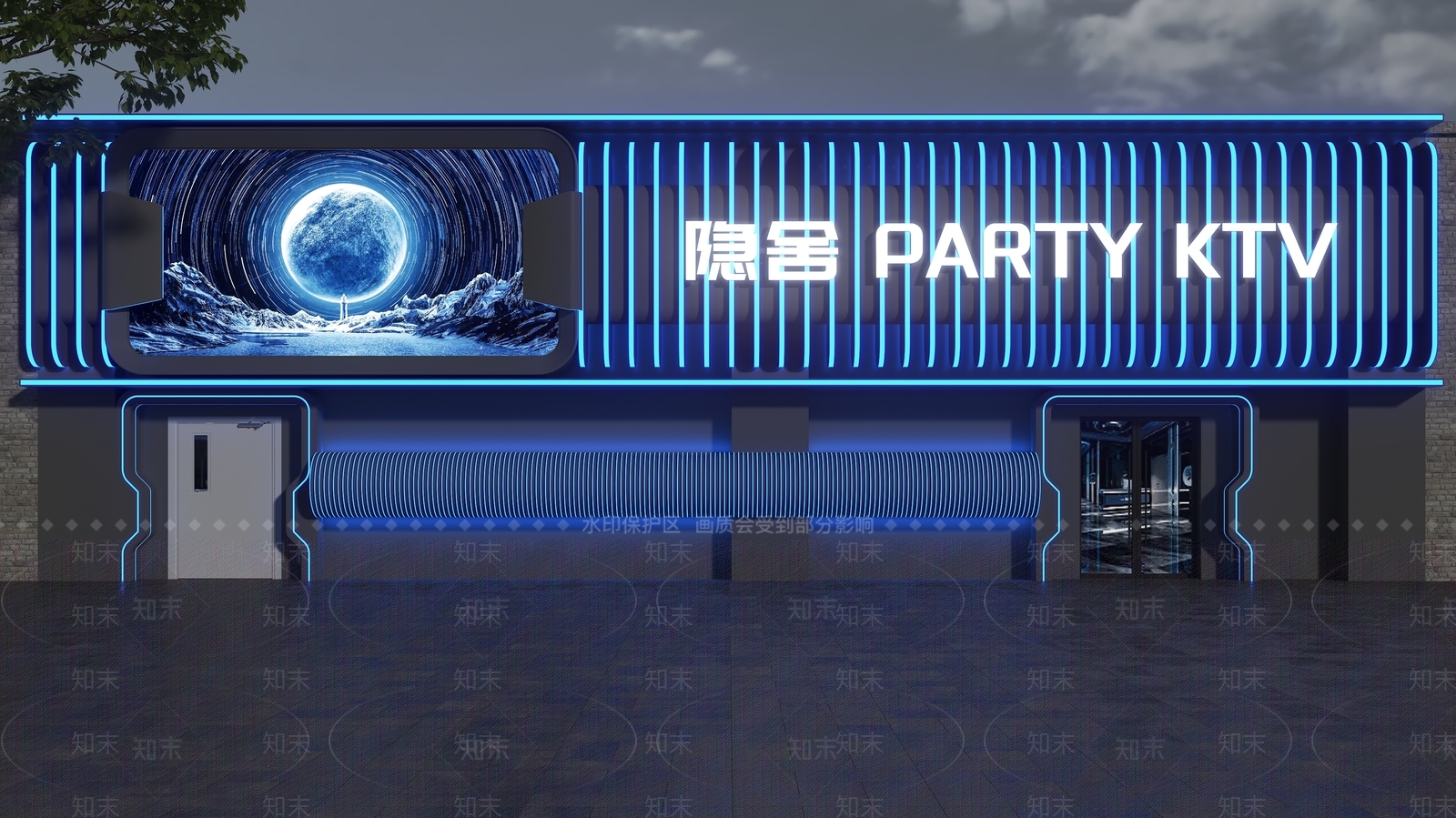 赛博朋克风门头SU模型下载【ID:1232391077】