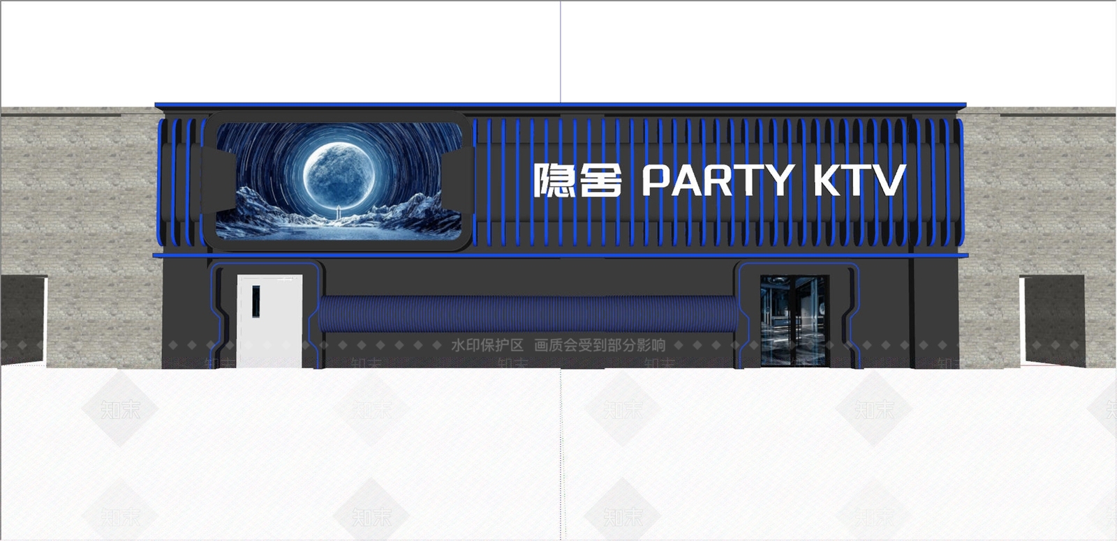 赛博朋克风门头SU模型下载【ID:1232391077】