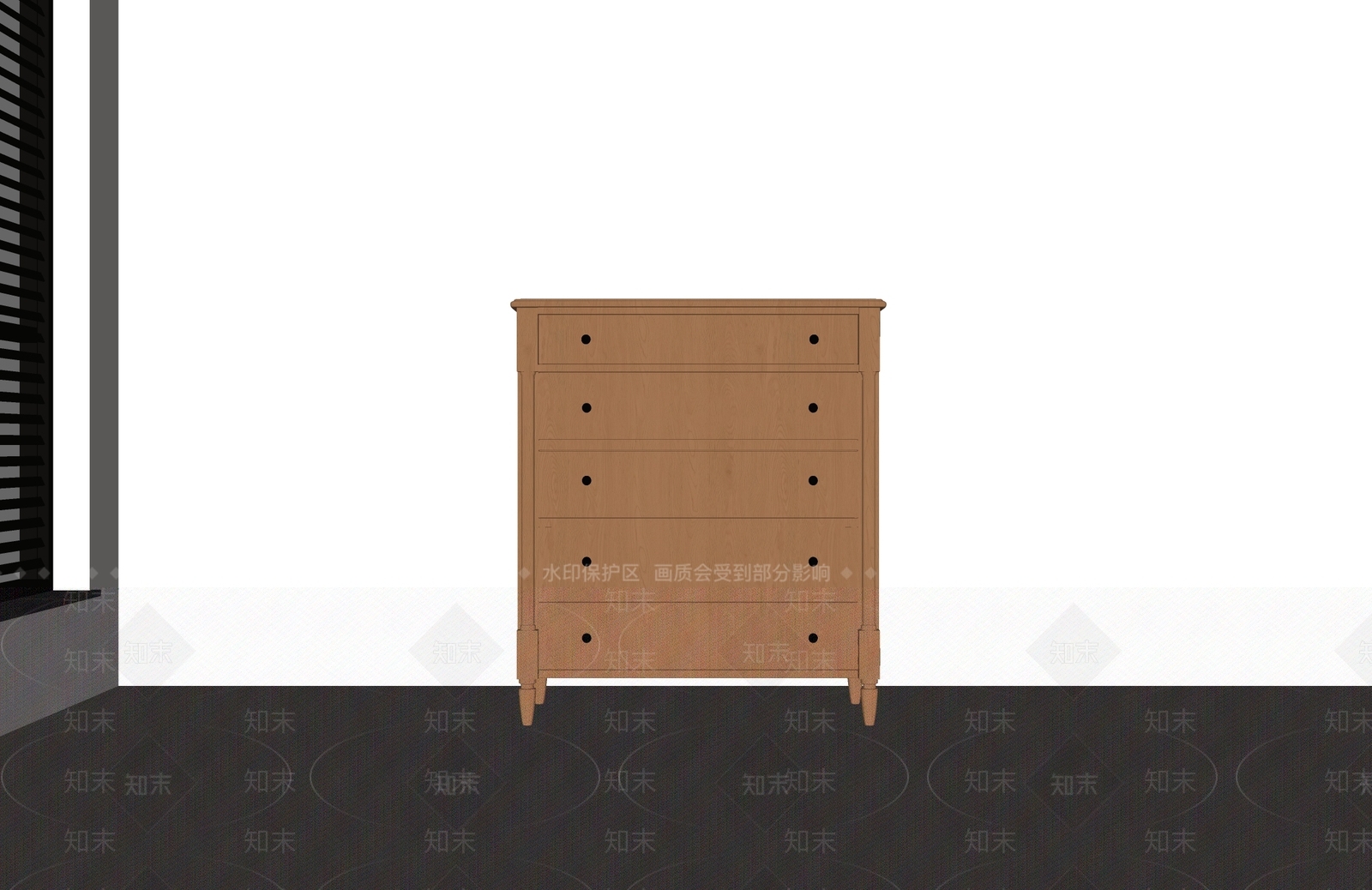 原木风斗柜SU模型下载【ID:1232391964】