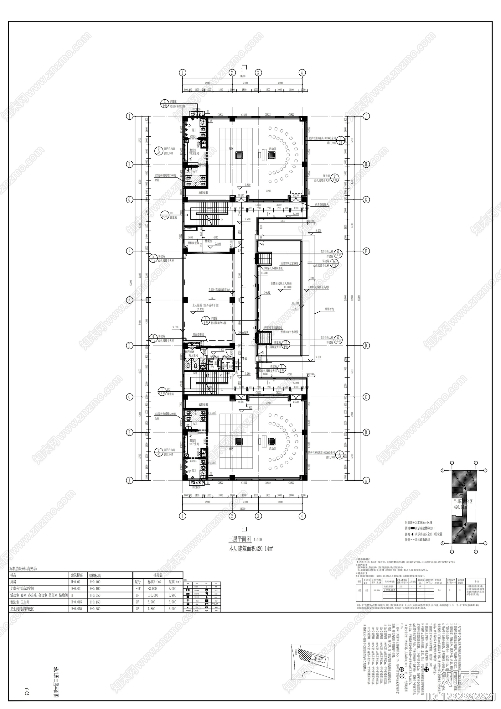 幼儿园建筑cad施工图下载【ID:1232392821】