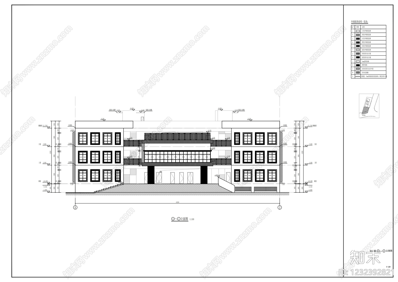 幼儿园建筑cad施工图下载【ID:1232392821】