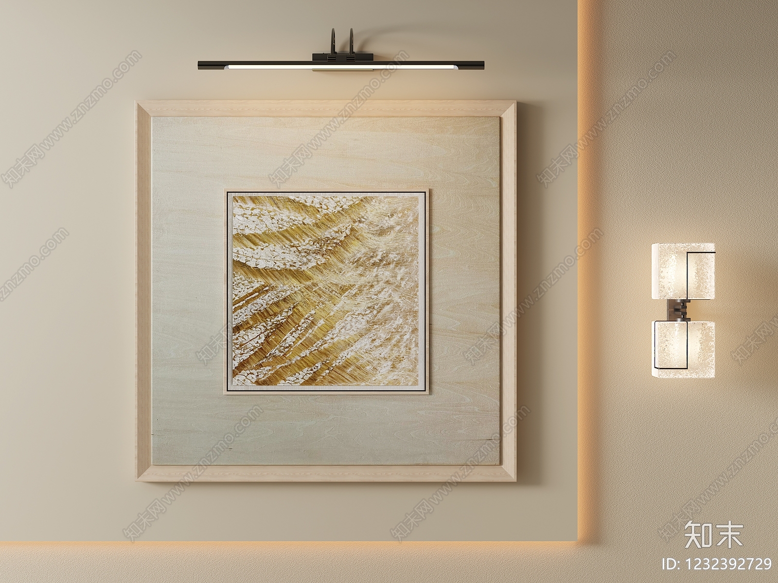 轻奢挂画3D模型下载【ID:1232392729】