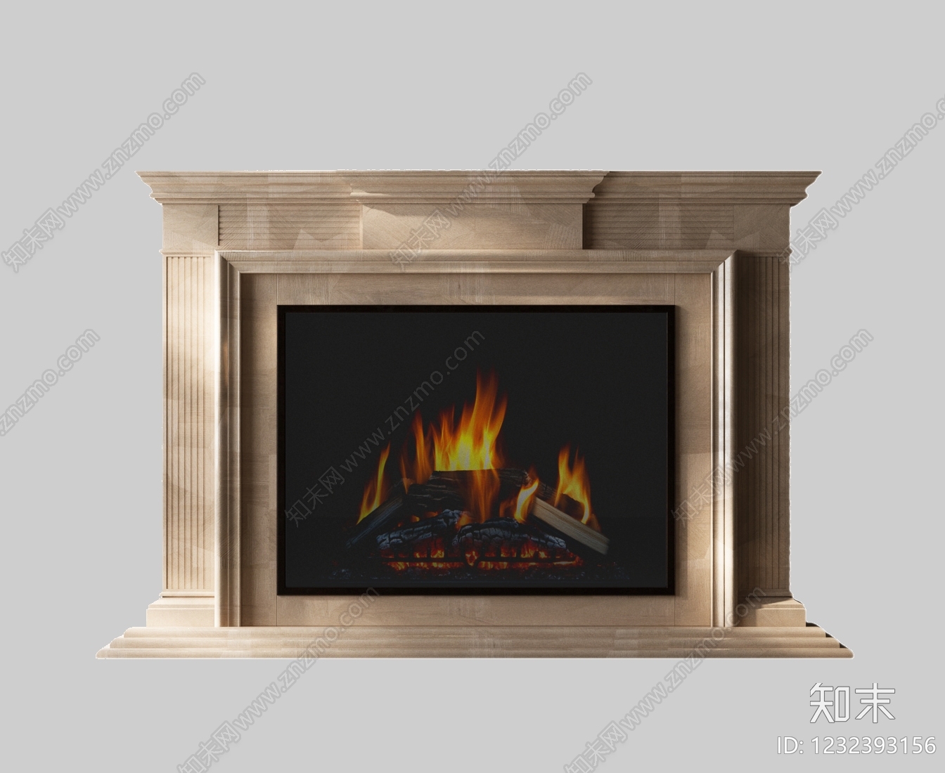 美式壁炉3D模型下载【ID:1232393156】