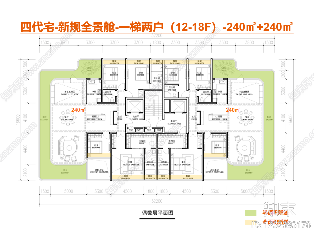 住宅楼建筑cad施工图下载【ID:1232393178】