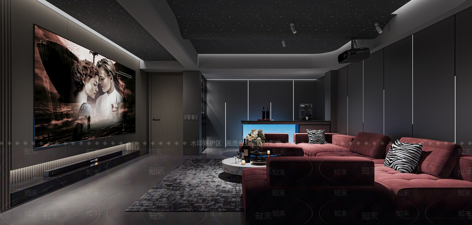 意式极简影音室3D模型下载【ID:1232393377】