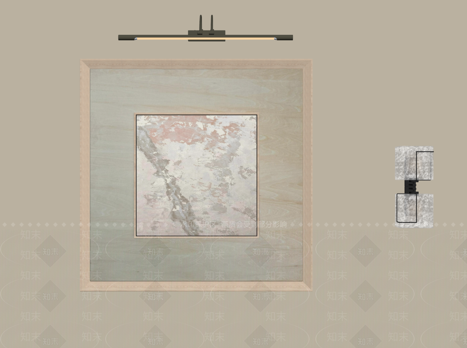 奶油风挂画SU模型下载【ID:1232394900】