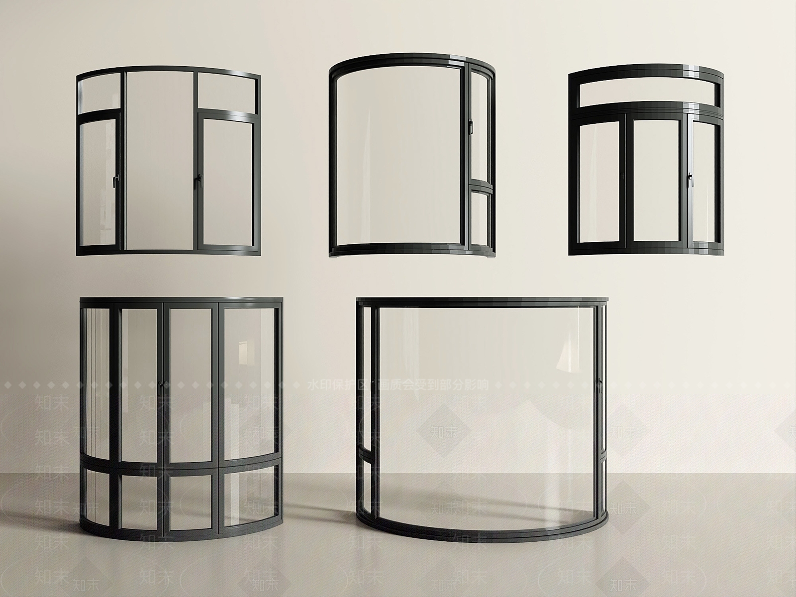 现代简约窗3D模型下载【ID:1232396695】