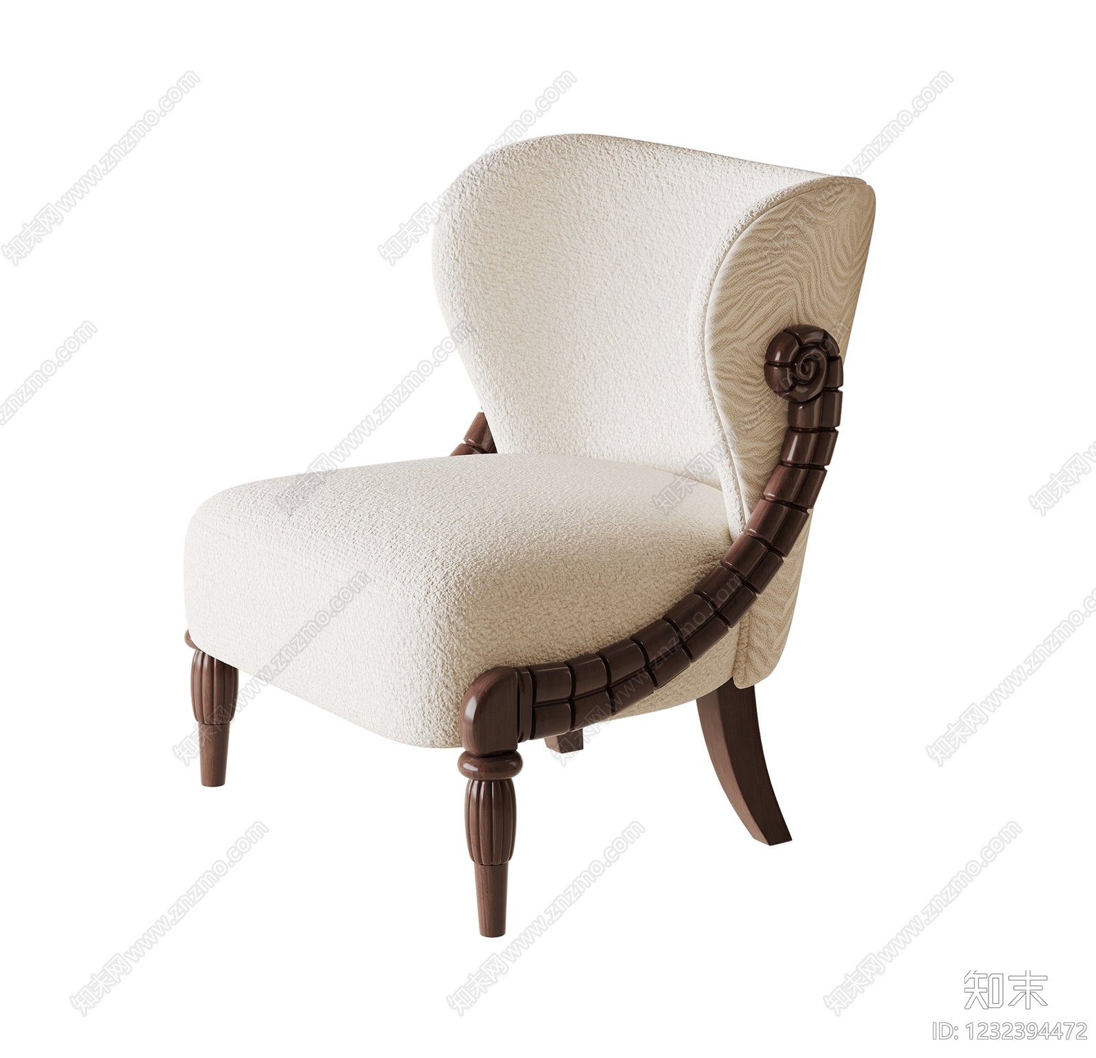 中古风休闲椅3D模型下载【ID:1232394472】