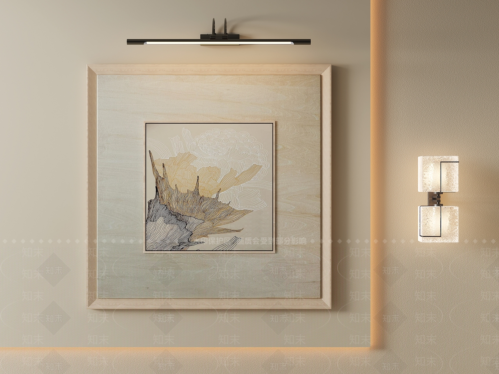 新中式挂画3D模型下载【ID:1232394915】