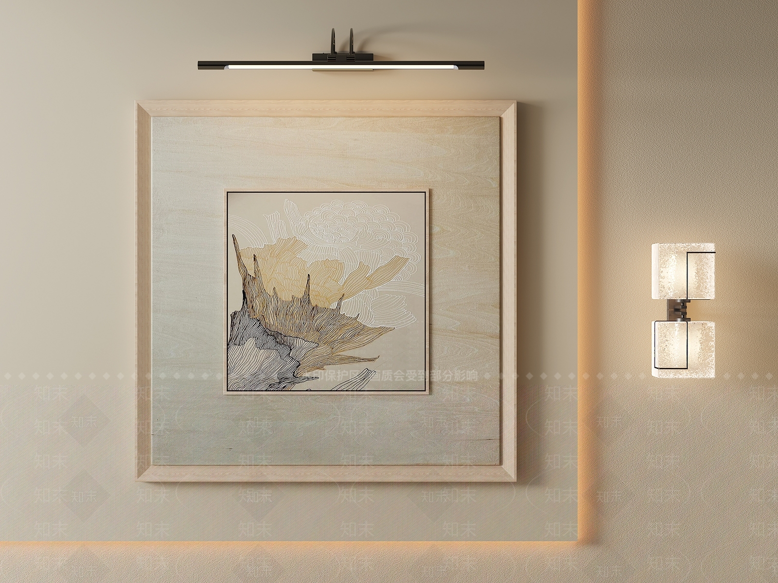 新中式挂画SU模型下载【ID:1232394998】