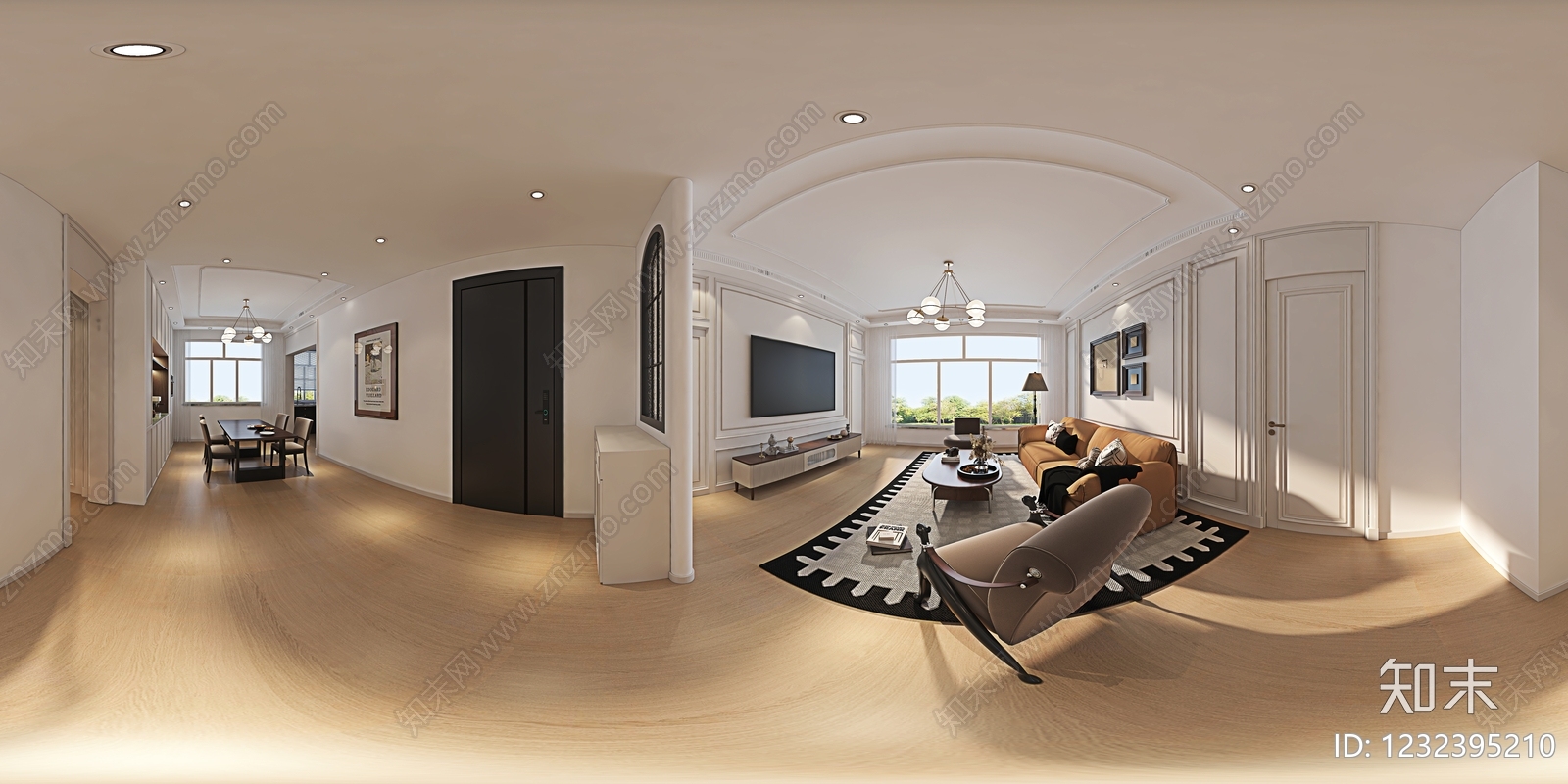 法式家居客厅3D模型下载【ID:1232395210】