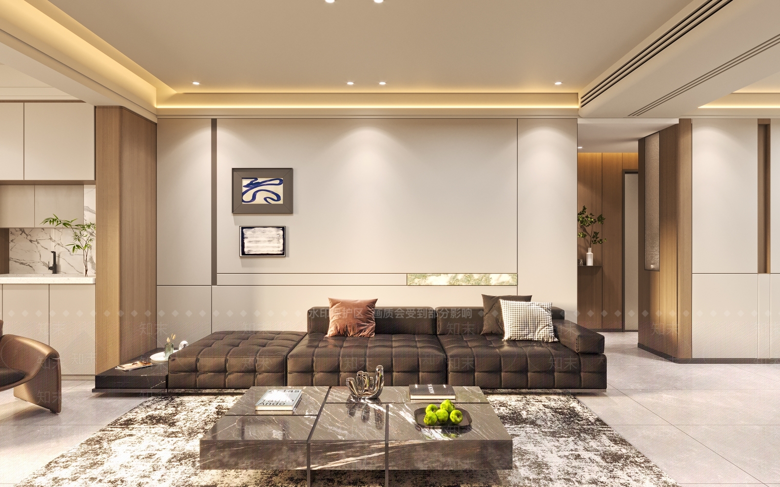 轻奢家居客厅3D模型下载【ID:1232395581】