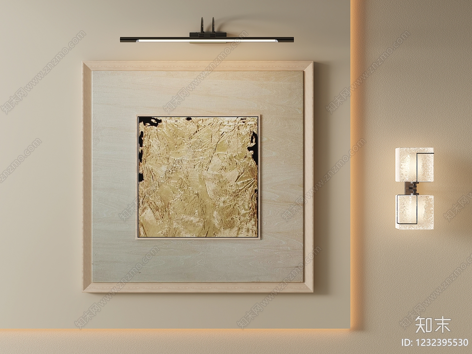 原木风挂画SU模型下载【ID:1232395530】