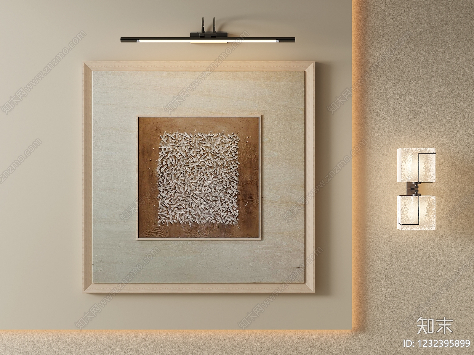原木风挂画3D模型下载【ID:1232395899】