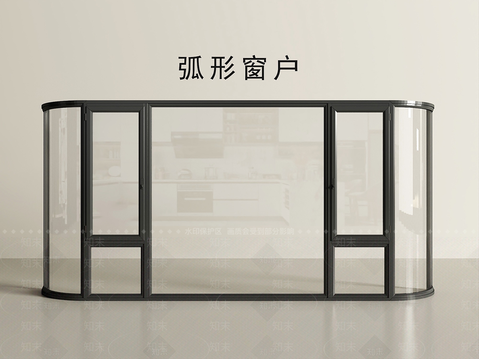 现代简约平开窗SU模型草图