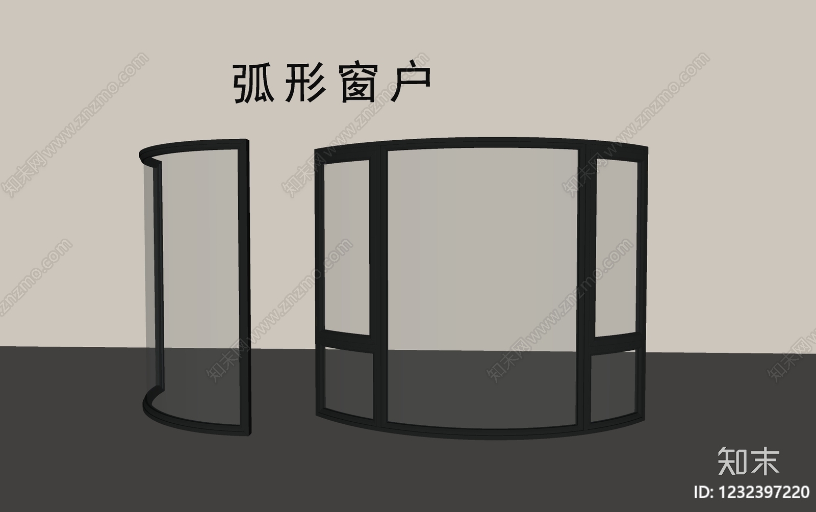 极简窗户组合SU模型下载【ID:1232397220】