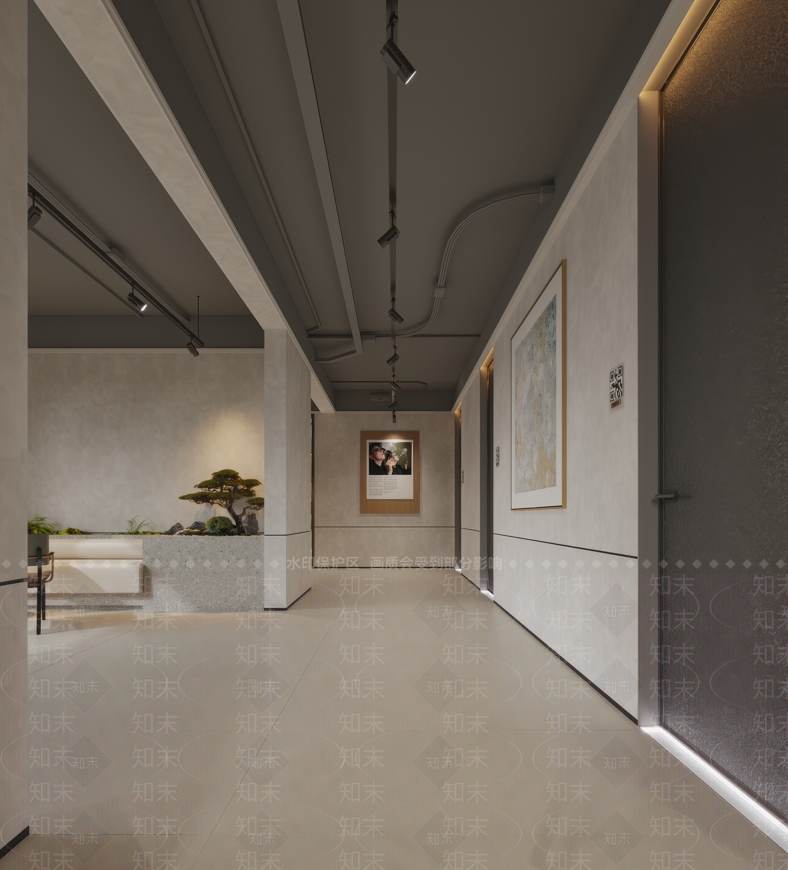 新中式办公大厅3D模型下载【ID:1232397297】