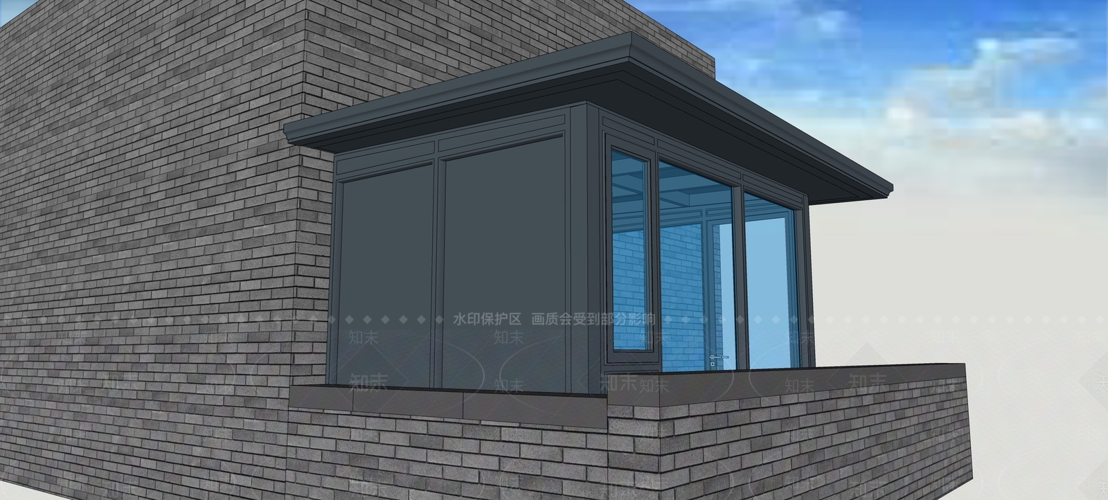 现代主义雨棚SU模型下载【ID:1232397156】