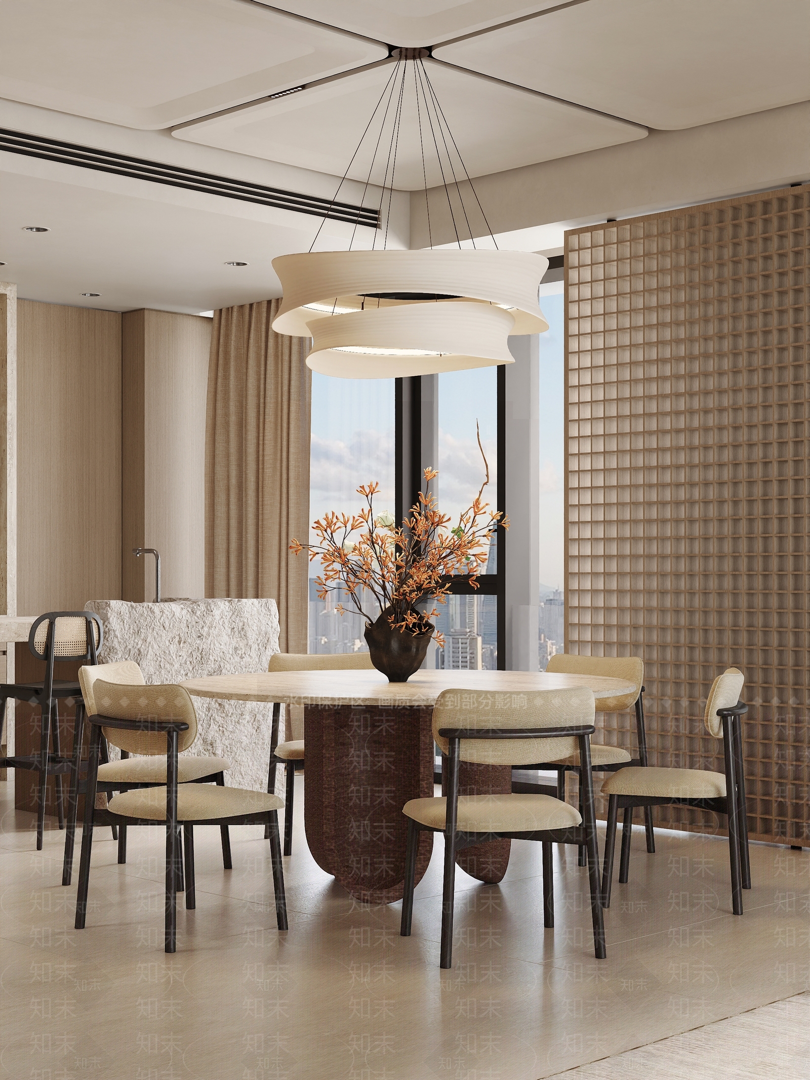 侘寂家居餐厅3D模型下载【ID:1232397470】