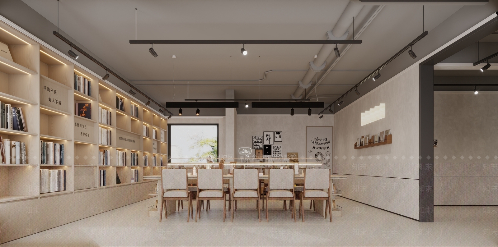 原木风书店3D模型下载【ID:1232398273】