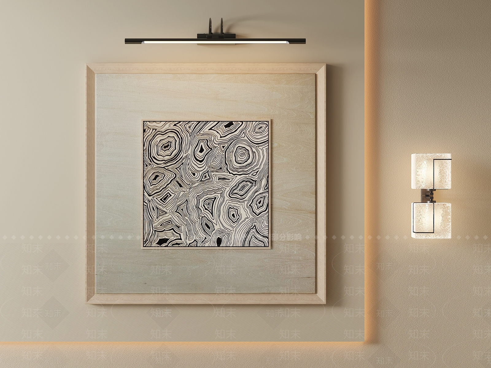 原木风挂画3D模型下载【ID:1232399475】