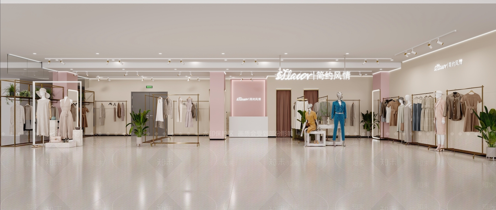 现代简约服装店3D模型下载【ID:1232400082】