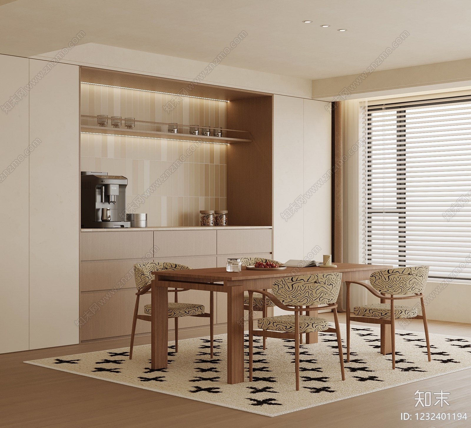 中古风家居餐厅SU模型下载【ID:1232401194】
