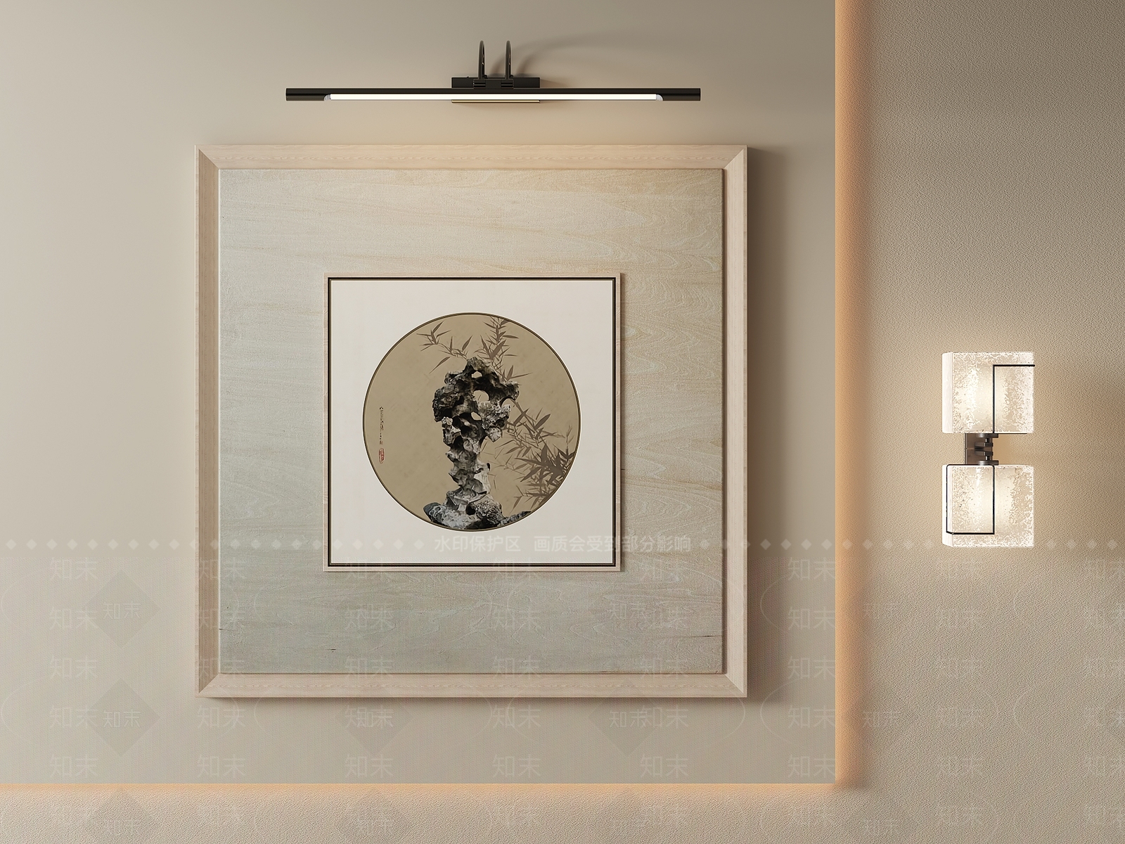 新中式宋式挂画3D模型下载【ID:1232401443】