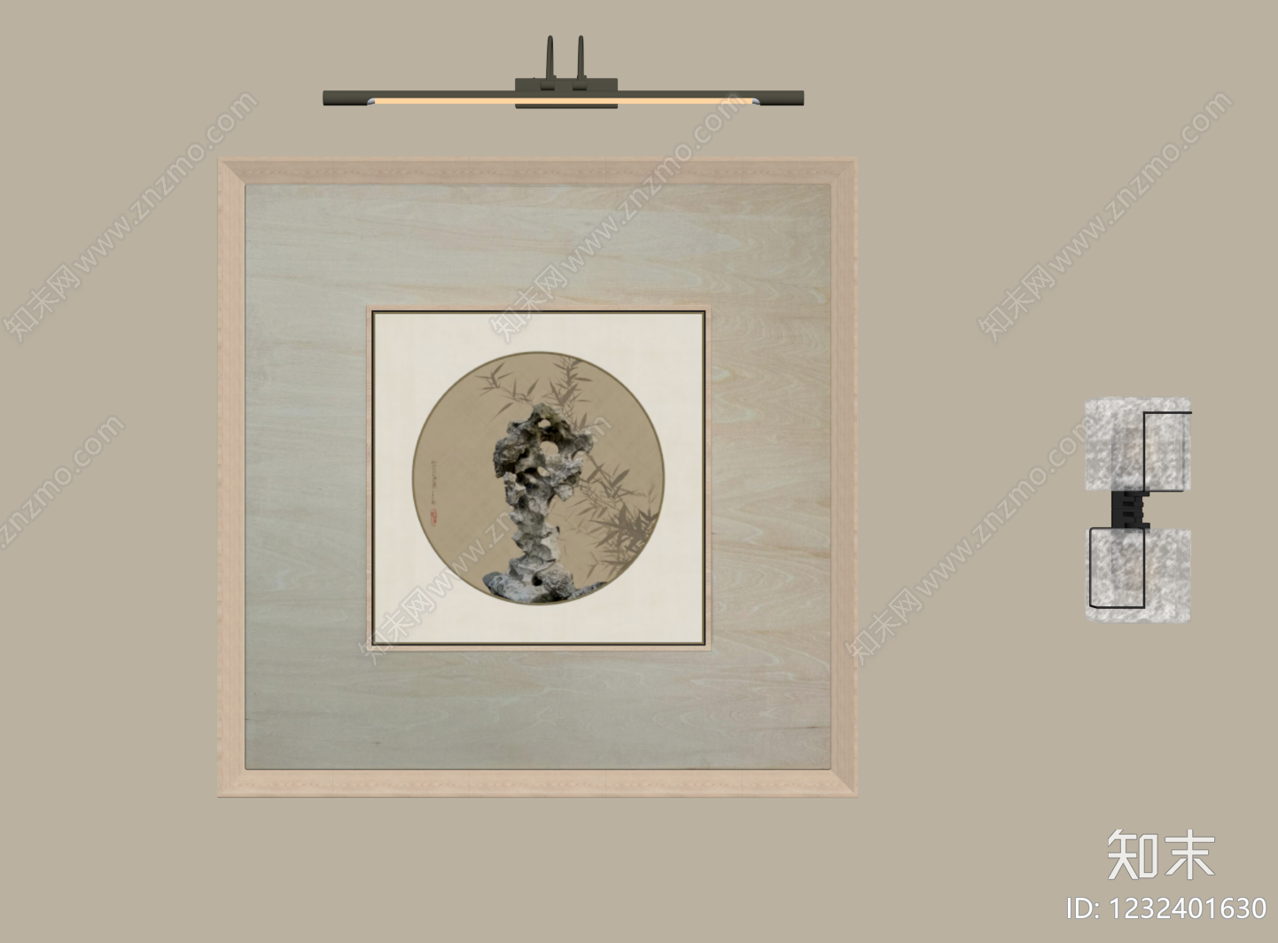 新中式挂画SU模型下载【ID:1232401630】