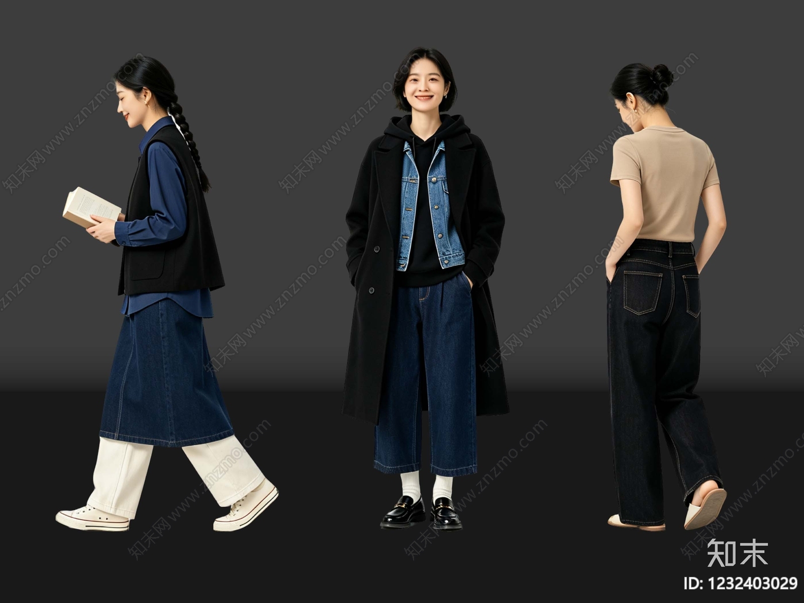 极简女人SU模型下载【ID:1232403029】