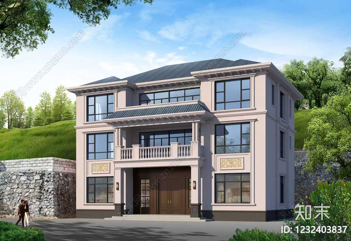 别墅建筑cad施工图下载【ID:1232403837】