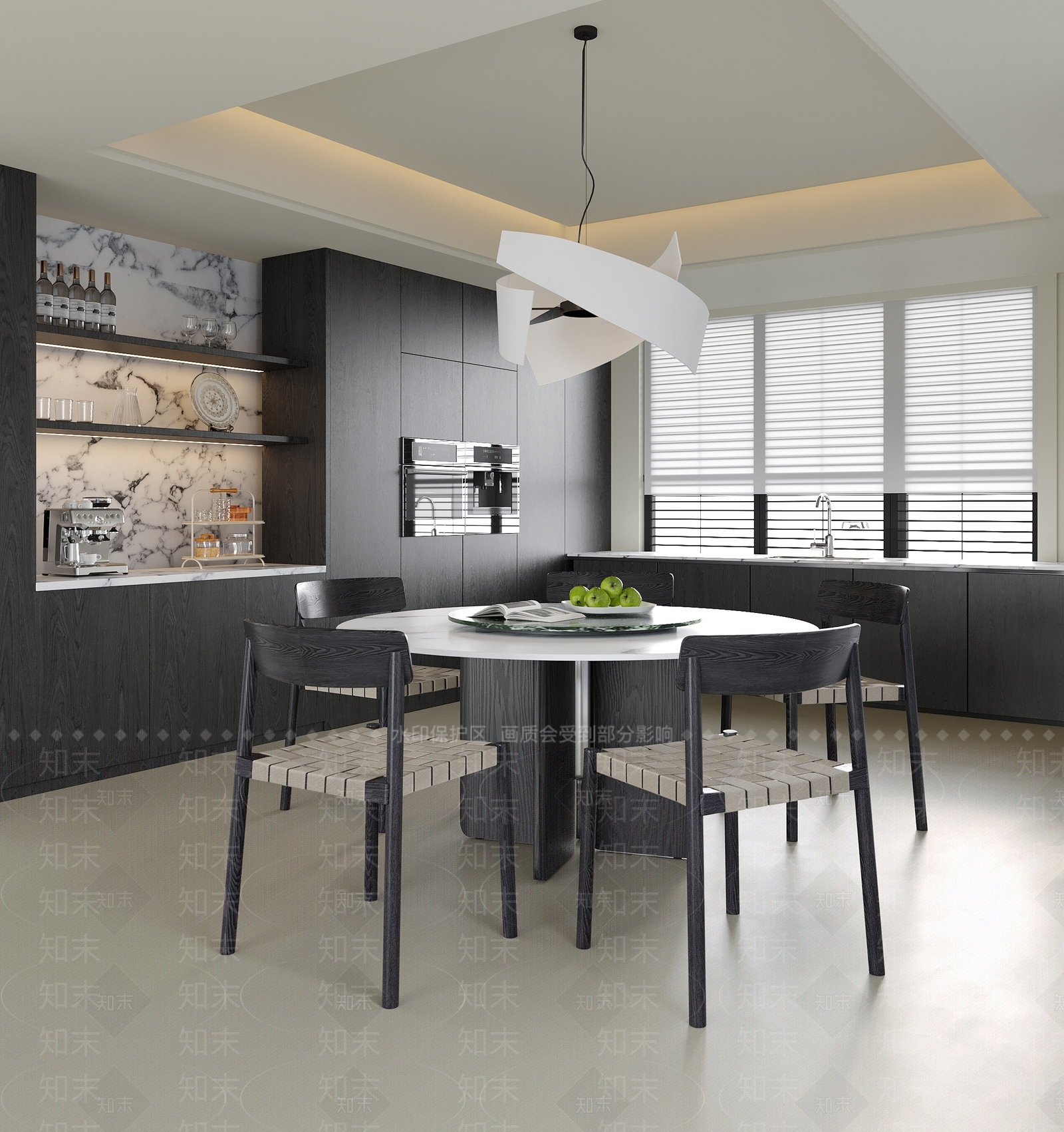 意式极简家居餐厅3D模型下载【ID:1232404123】