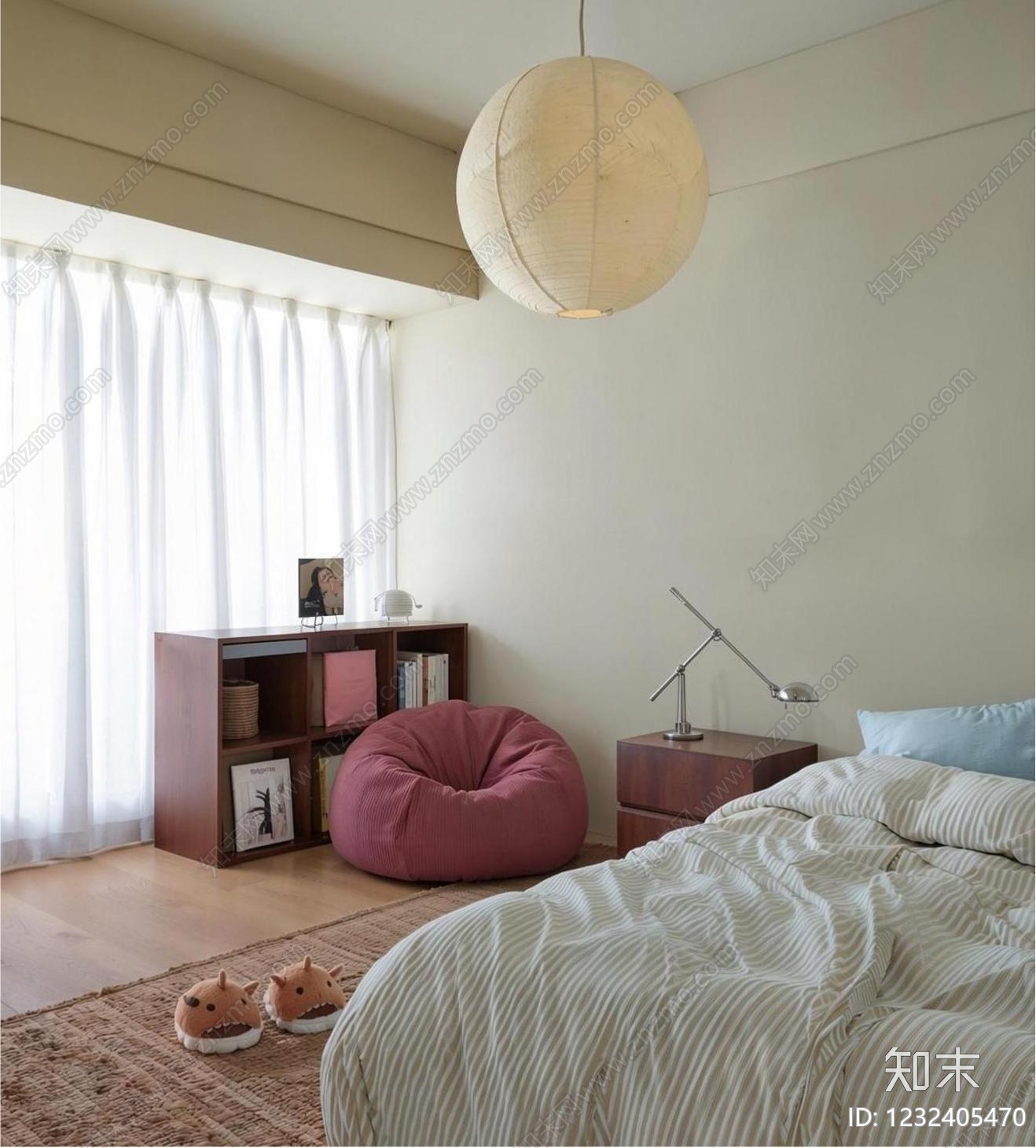 中古风家居卧室SU模型下载【ID:1232405470】