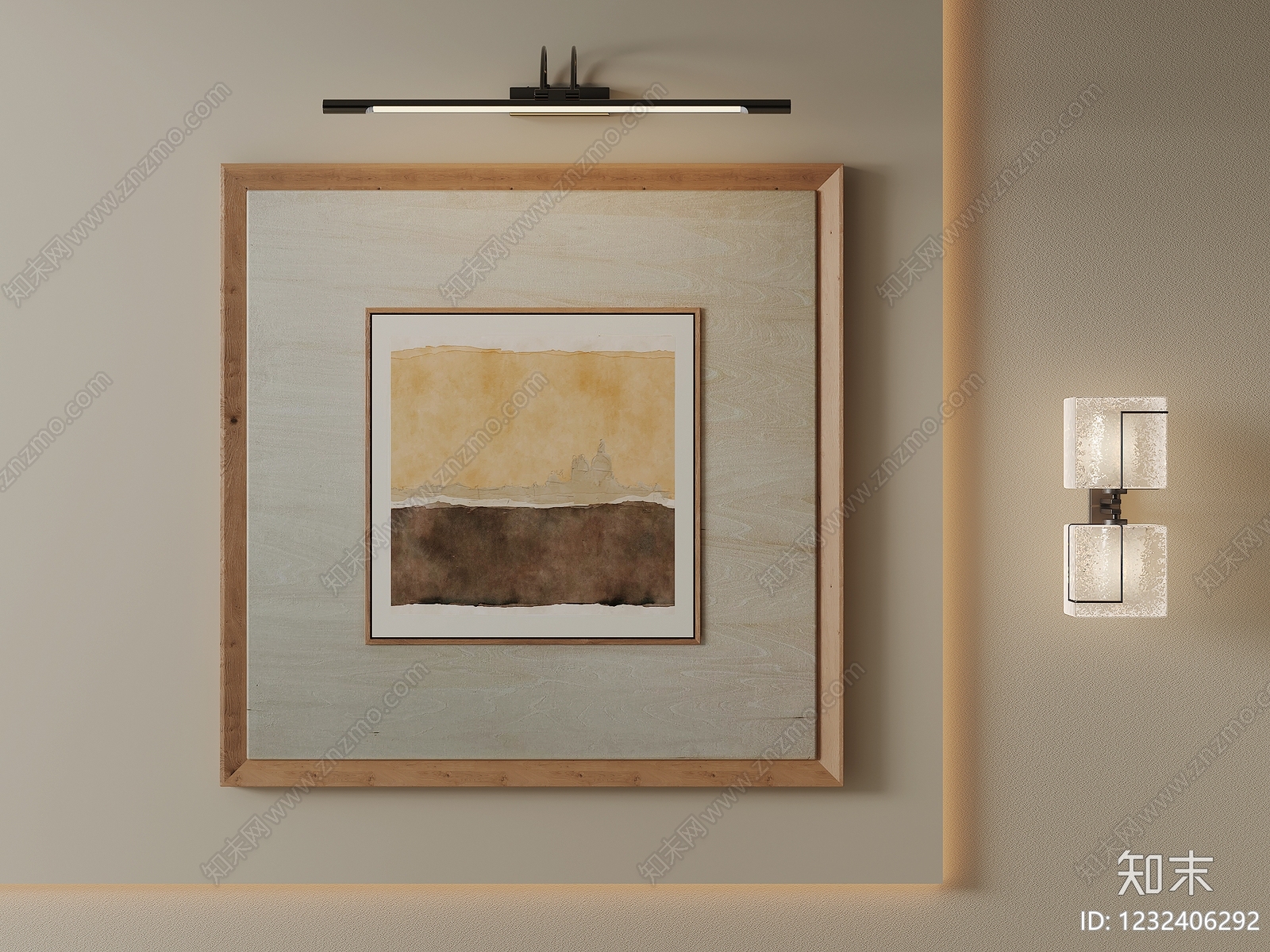 原木风挂画SU模型下载【ID:1232406292】
