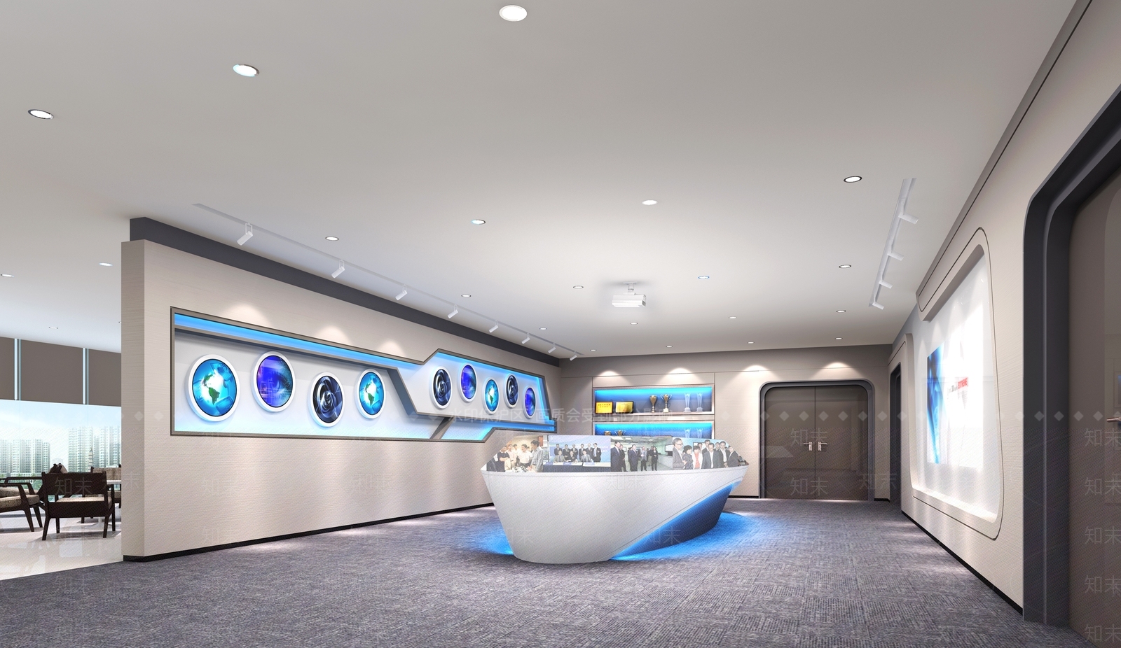 现代企业展厅3D模型下载【ID:1232407054】