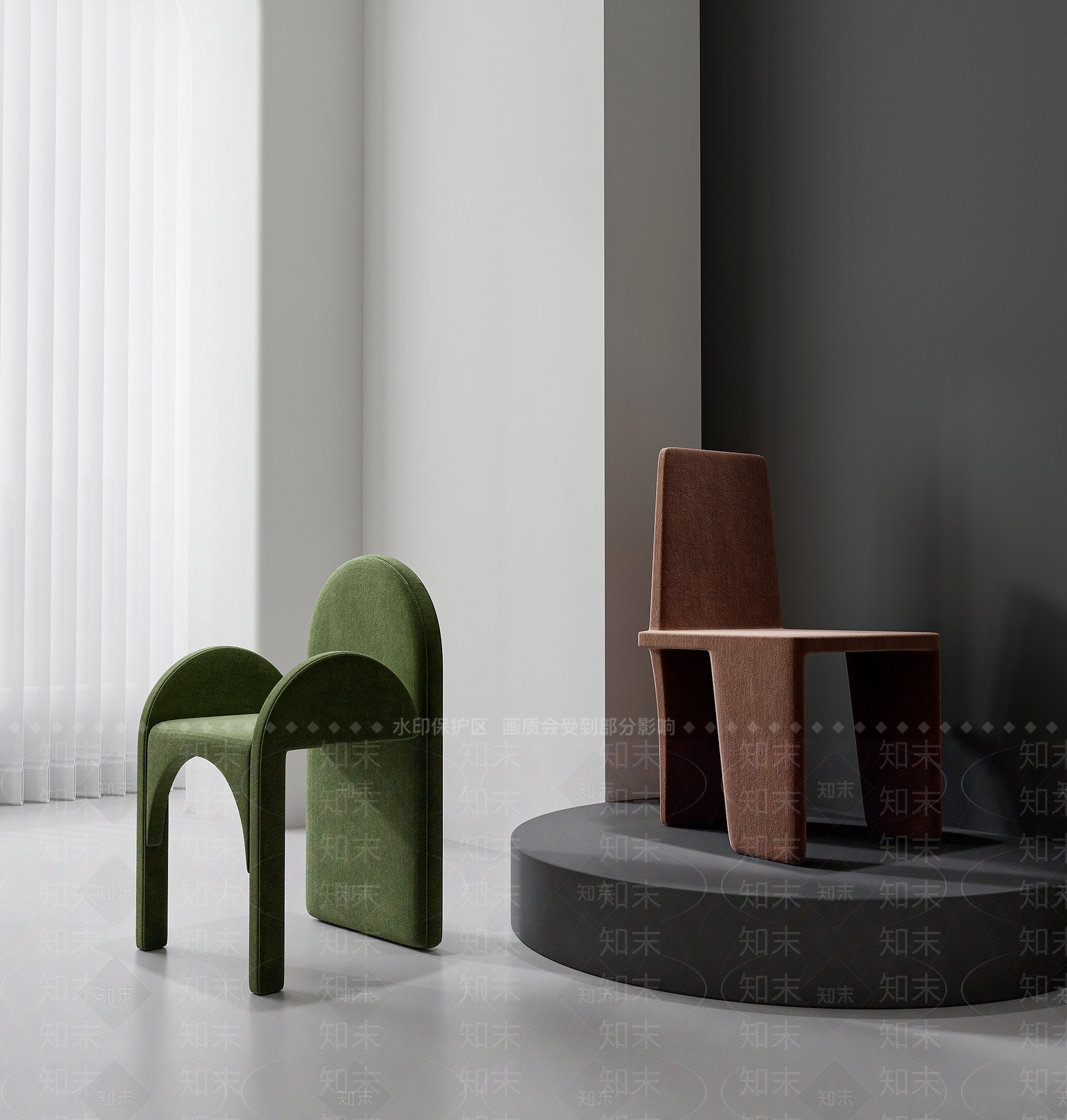 极简餐椅3D模型下载【ID:1232407728】