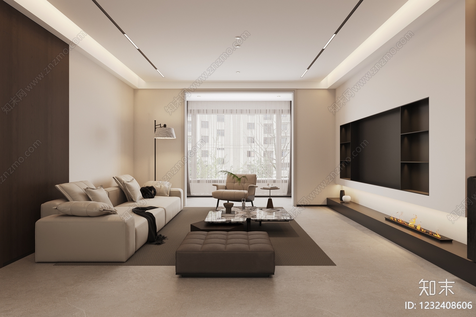 现代简约客餐厅3D模型下载【ID:1232408606】