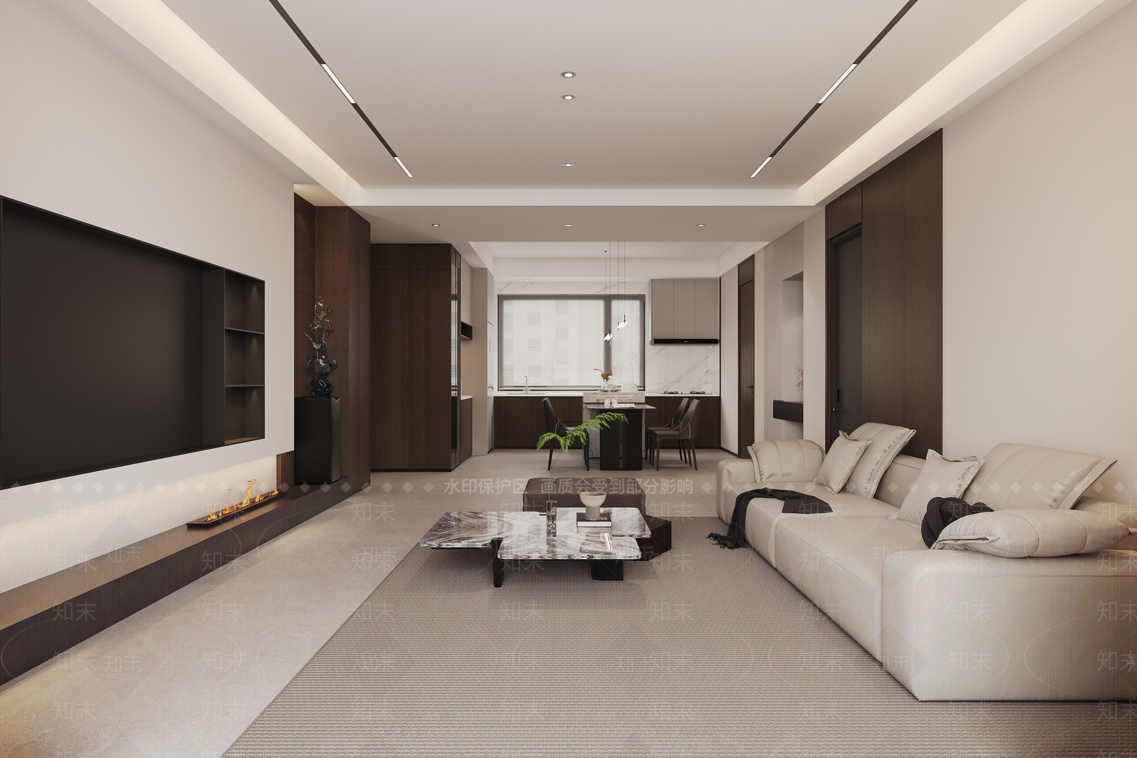 现代简约客餐厅3D模型下载【ID:1232408606】