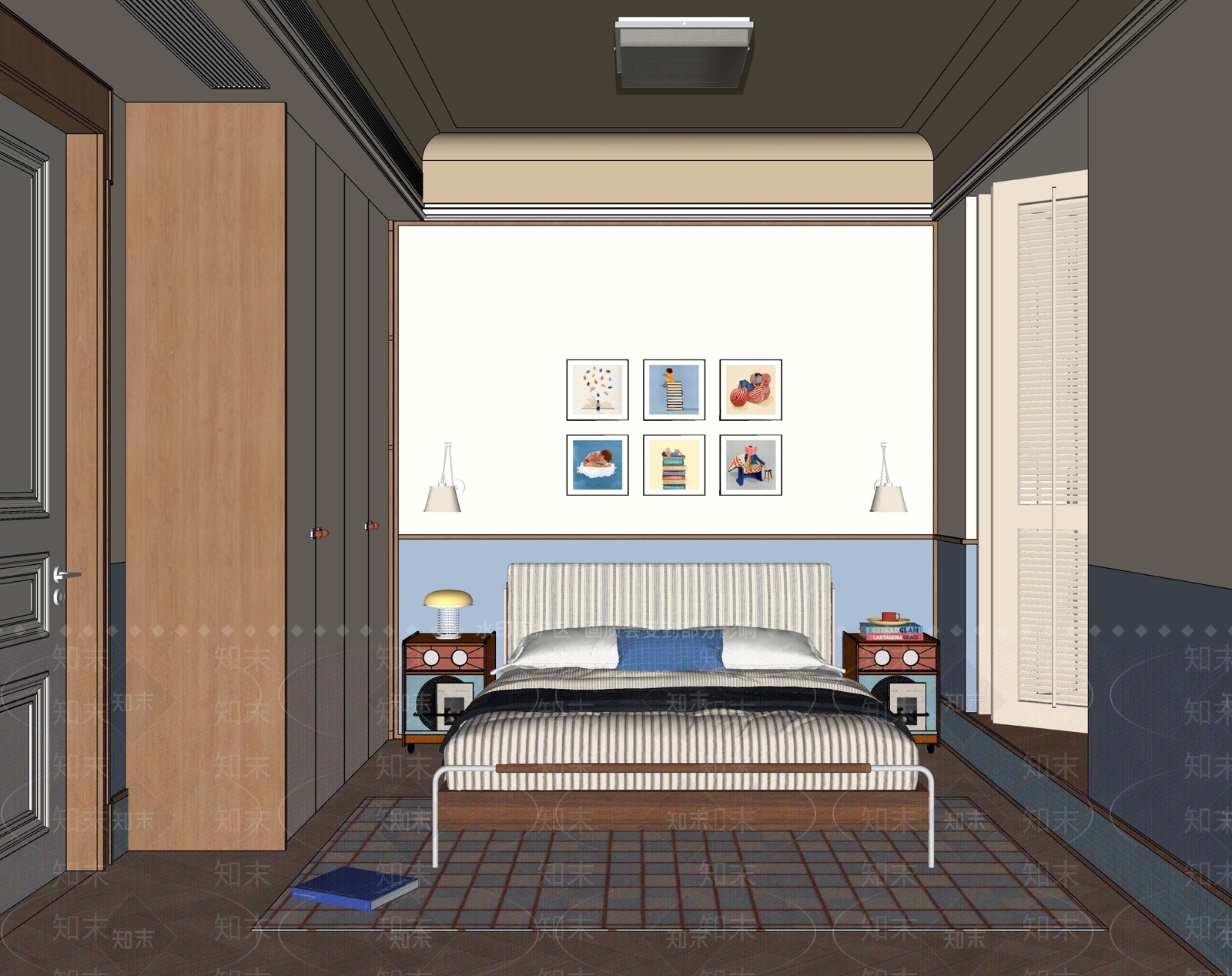 中古风家居卧室SU模型下载【ID:1232412077】