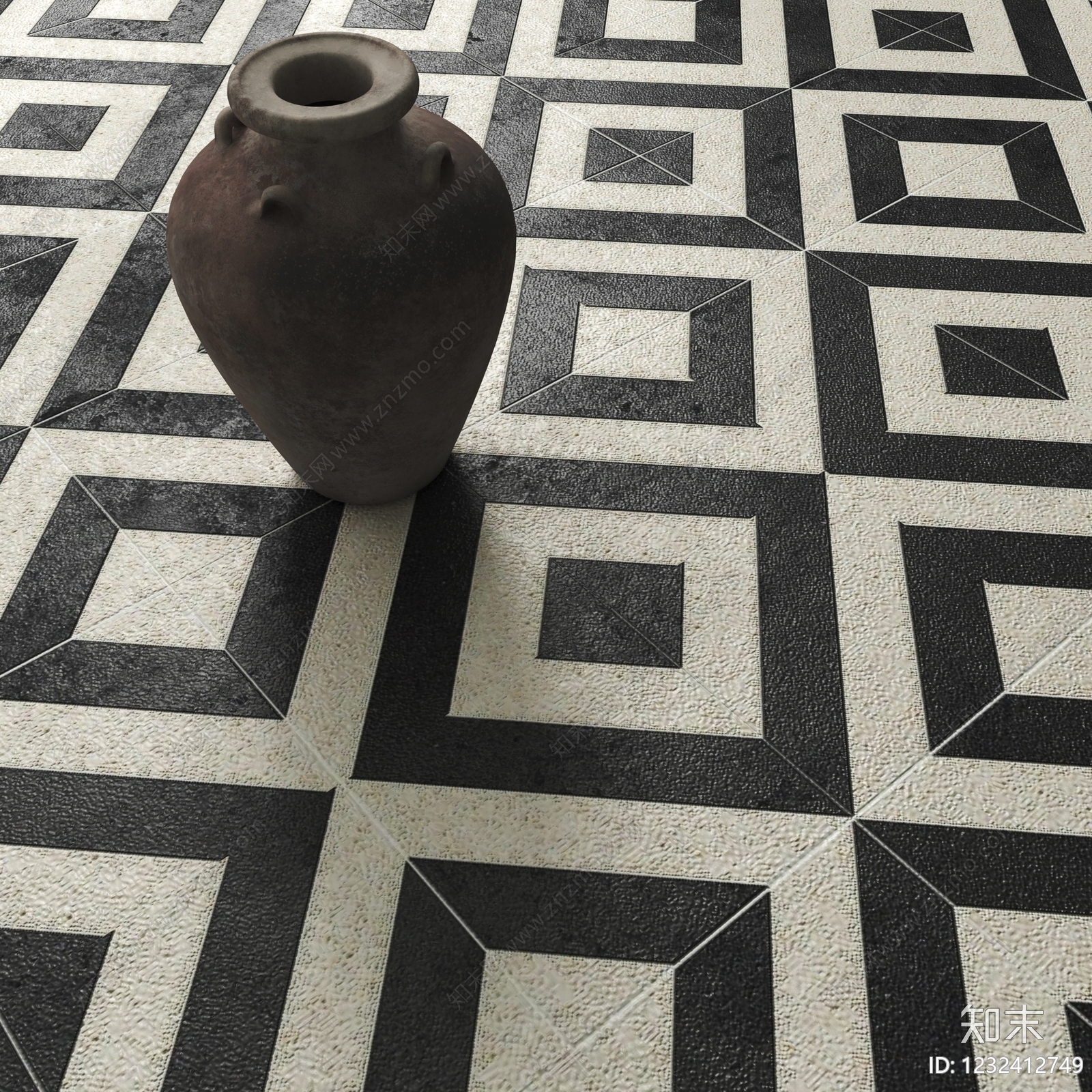 侘寂瓷砖展厅SU模型下载【ID:1232412749】